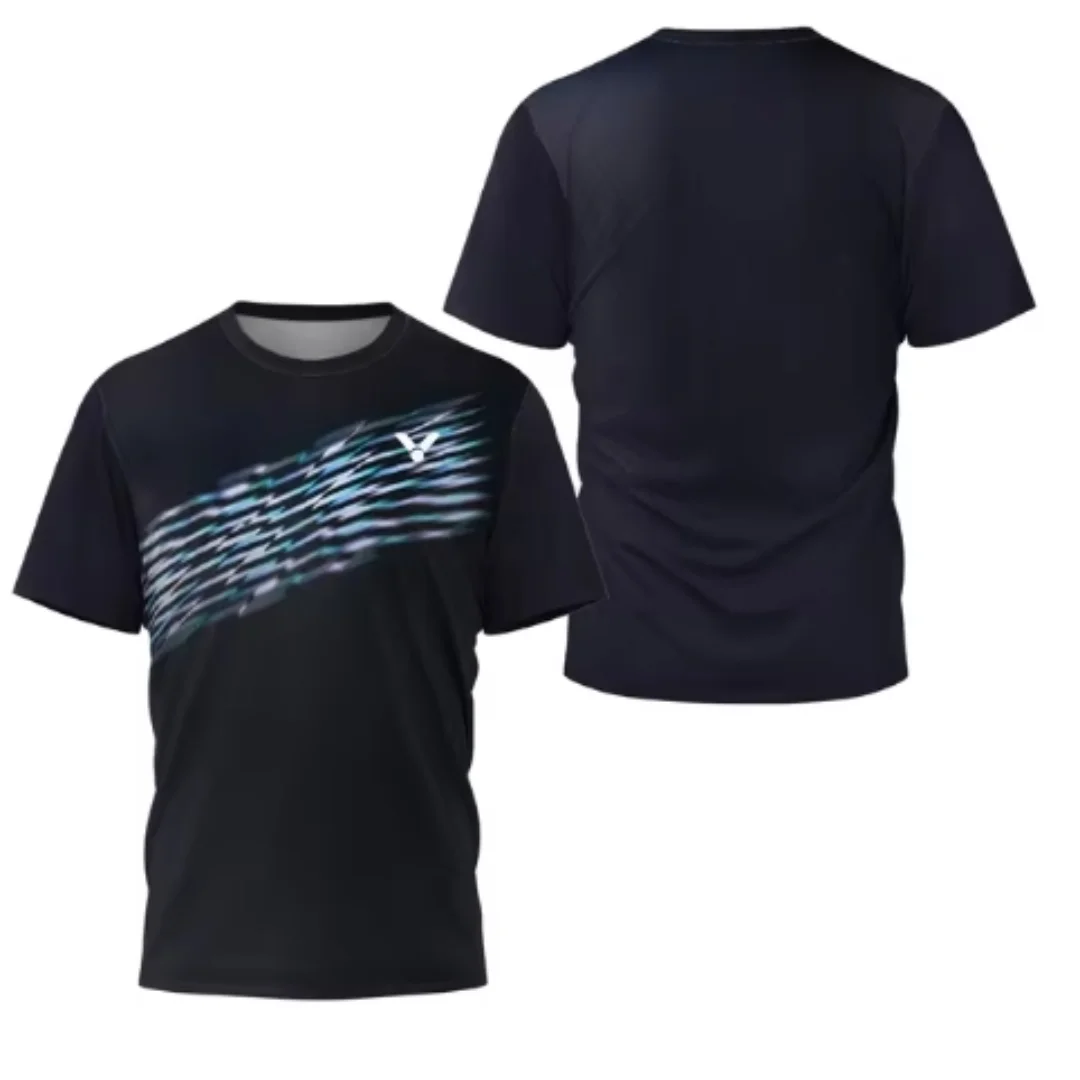 Badminton Png - Laser Neon Print men's badminton T-shirt