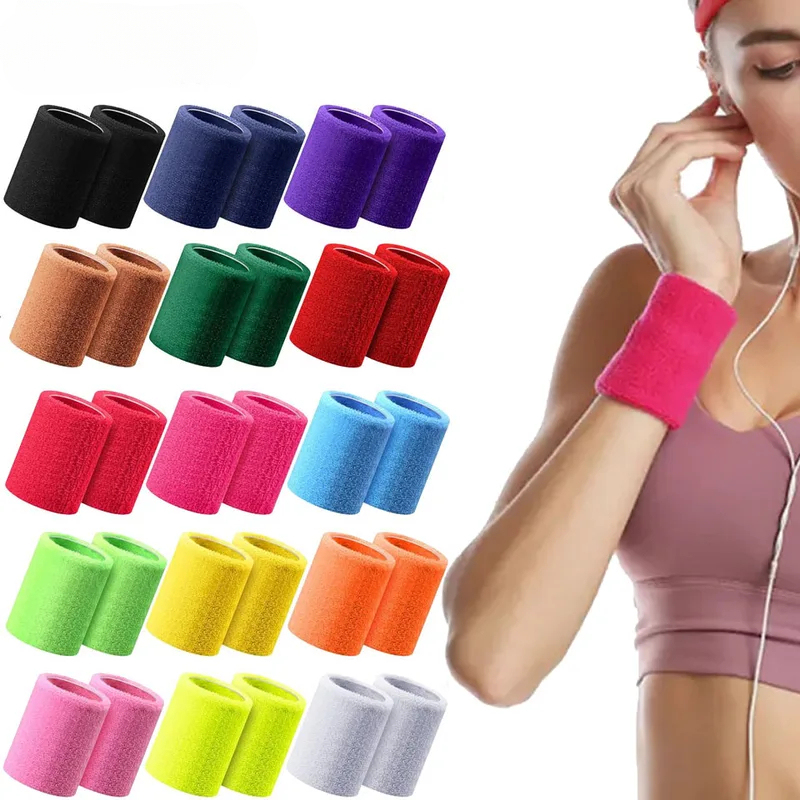 Wristband Pair Sweat - 1 Pair Sport Wristbands Cotton Sweatband